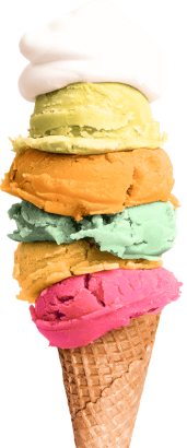 Multicolor ice-cream